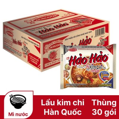 Thùng 30 gói mì Hảo Hảo hương vị lẩu kim chi Hàn Quốc 75g