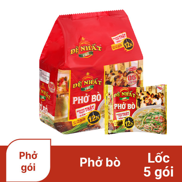 Lốc 5 gói phở bò Đệ Nhất 68g