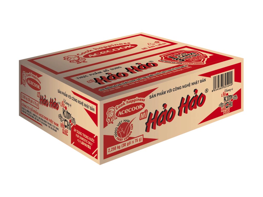 Thùng 30 gói mì Hảo Hảo hương vị lẩu kim chi Hàn Quốc 75g Thùng 30 gói mì Hảo Hảo hương vị lẩu kim chi Hàn Quốc 75g