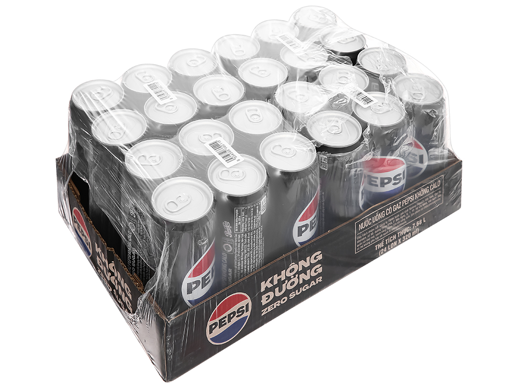 Thùng 24 lon nước ngọt Pepsi không calo 320ml Thùng 24 lon nước ngọt Pepsi không calo 320ml
