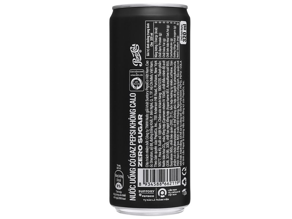 Thùng 24 lon nước ngọt Pepsi không calo 320ml Thùng 24 lon nước ngọt Pepsi không calo 320ml