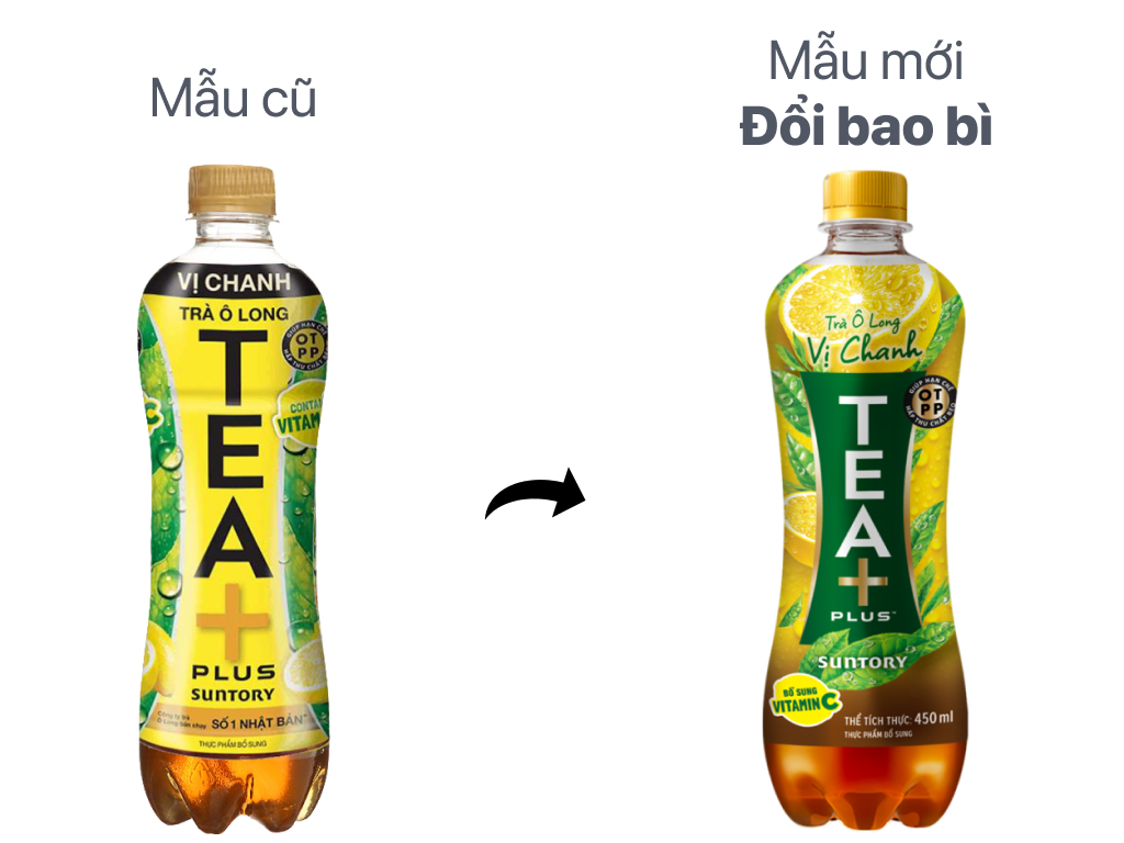 6 chai trà ô long Tea Plus vị chanh 450ml 6 chai trà ô long Tea Plus vị chanh 450ml